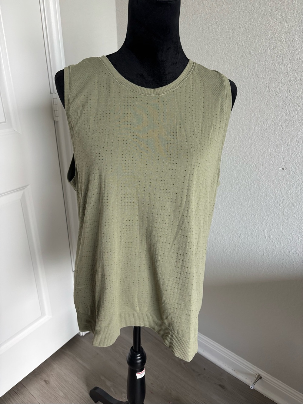 Athleta crewneck muscle tank top with a micro-perforated design